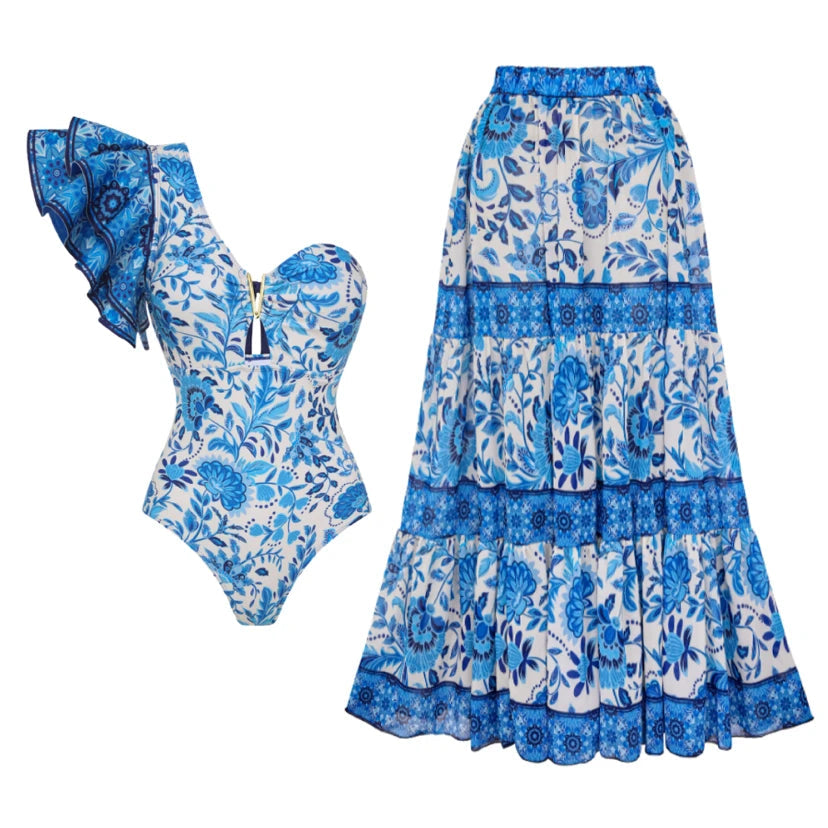 2023 New Arrival Push Up Women Bikini Set Floral Printed Ruffle Bikinis Strappy Bandage Swimwear Brazilian Biquini Bathing Suit SS69 33.69 YQW7021B3 / XL