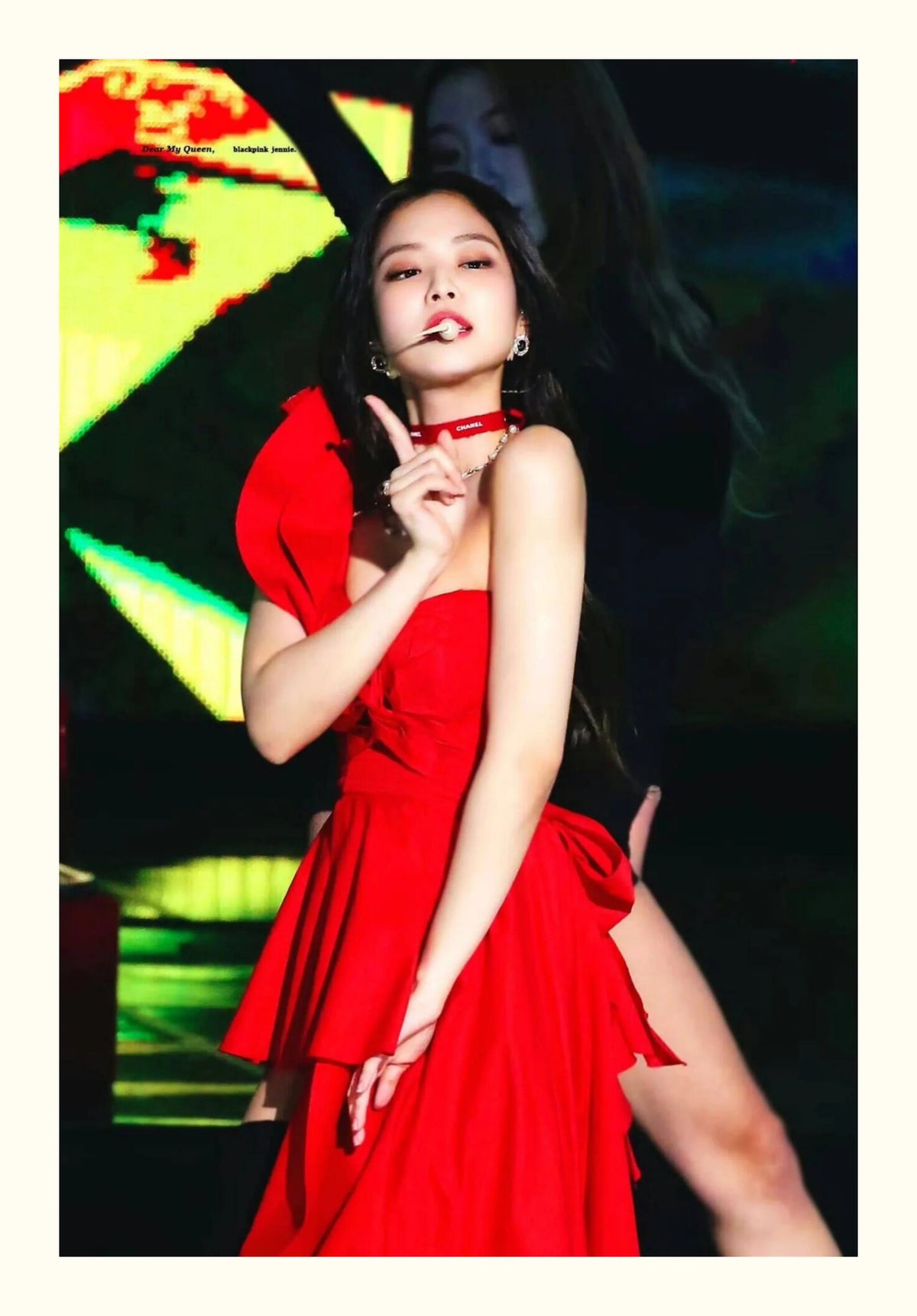Jennie Stage Red Dress Cosplay Costume for Women