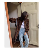 Lautaro Women's Long Faux Mink Fur Coat - Thick Warm Winter Overcoat