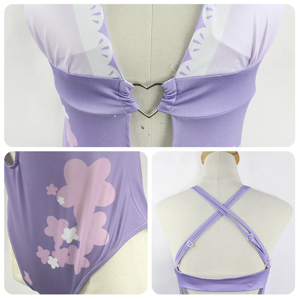 Genshin Impact Cosplay Swimsuit Miss Hina Lisa Hutao Raiden Shogun Sexy Bikini Women Anime Cosplay Costume