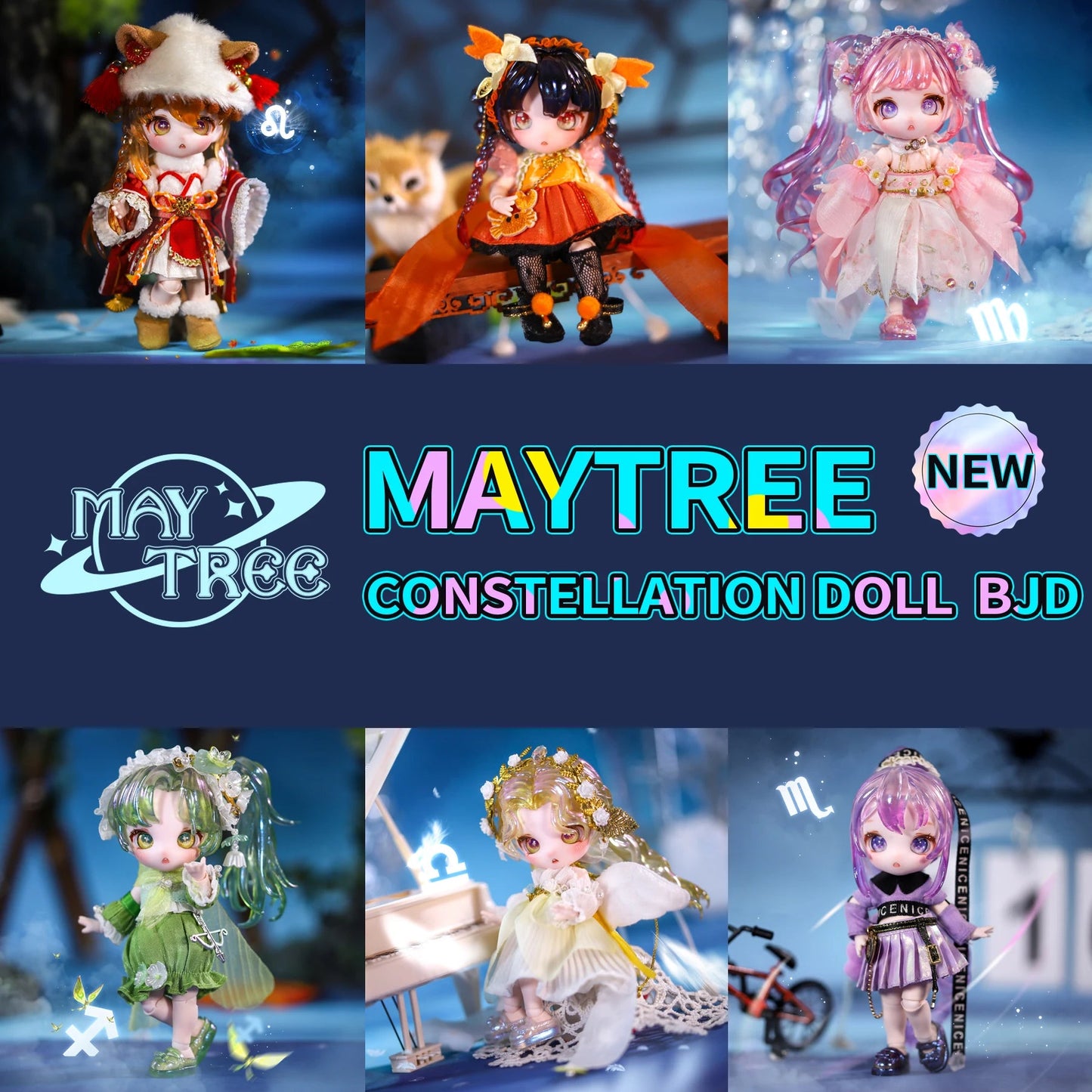 ICY DBS Dream Fairy Maytree OB11 doll 13 ball joint body constellation series Collectible Cute Animal 13cm SD gift BJD SS69 142.69 6pcs