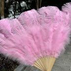 Large Ostrich Feather Fan 130cm - Carnival & Stage Performance