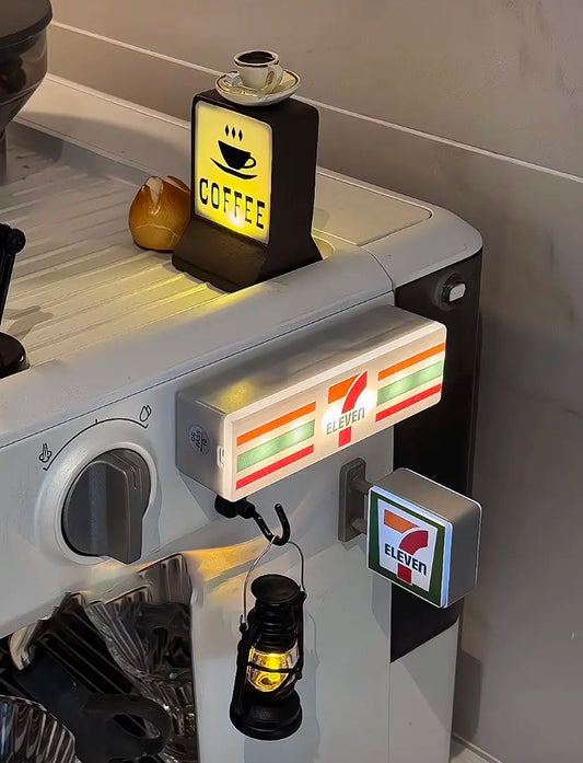 Creative Mini Refrigerator Sticker Convenience Store Magnetic Light Box Display Board with Luminous Light Box Model Ornament