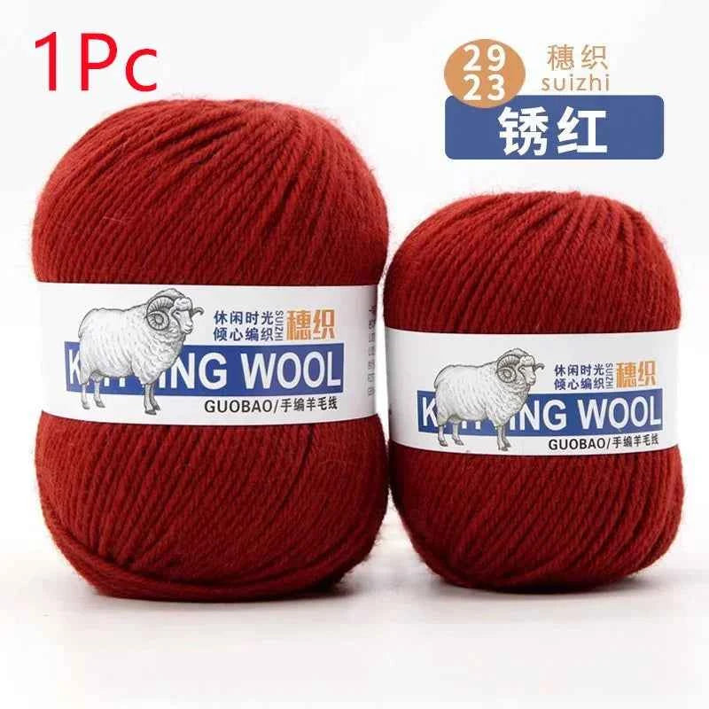 50g/Ball 100% Wool Yarn Pure Merino Thick Thread For Hand Knitting Scarf Sweater DIY Doll Woven Material