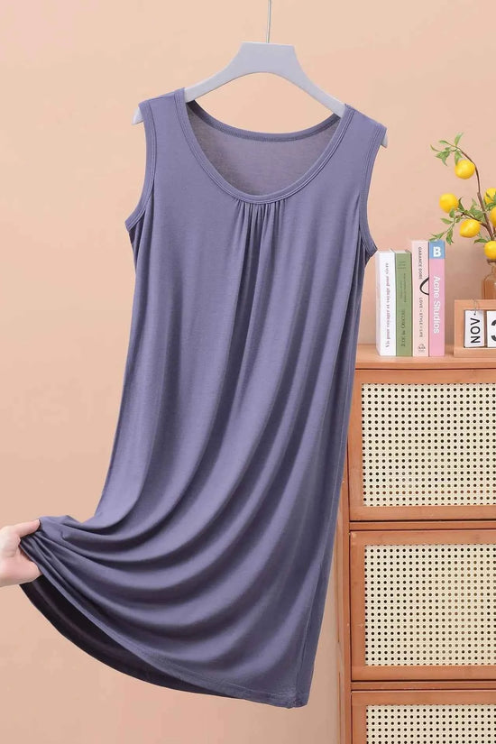 Plus size XL to 8XL Modal sleeveless sleepdress Summer lady's tank dress Loose camisole nightdress comfort dresses