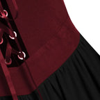 New Medieval Witch Dress for Women Halloween Carnival Women Plus Size Cold Shoulder Butterfly Sleeve Halloween Gothic Dress