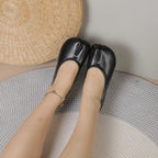 Women's Split-Toe Tabi Ballet Flats, Soft Leather Slip-On