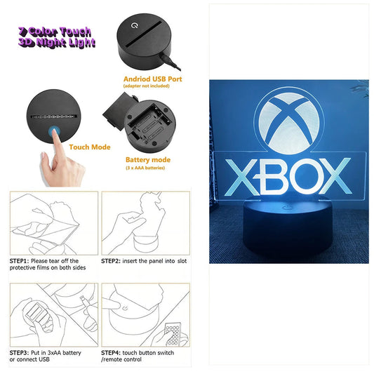 NEON GAMER 3D Lamp LED Night Light Gaming Setup RGB Children's Lamps Gamer Room Decoration Bedroom Table Lamp Personalized Gifts SS69