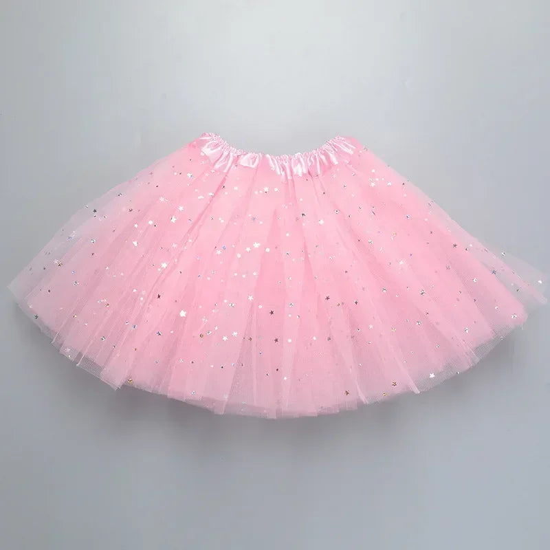 XMOMISEL Girls Sequined Star Tulle Tutu Skirt