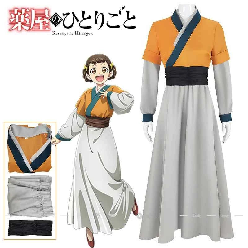 Anime The Apothecary Diaries Xiaolan Cosplay Costume Wig Hanfu Dress Coat Belt Hairpins Props Women Girls Kusuriya no Hitorigoto