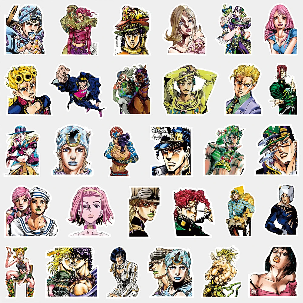 10/30/82pcs JoJo's Bizarre Adventure Anime Stickers Waterproof DIY Skateboard Phone Guitar Bike Classic Japan Manga Sticker Pack
