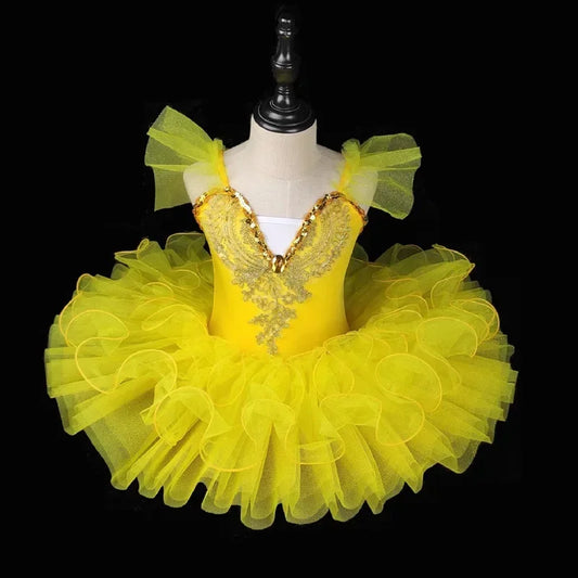 SS69 Girls Sleeveless V-Neck Tiered Mesh Tutu Dress Summer Ball Gown 4-6Y