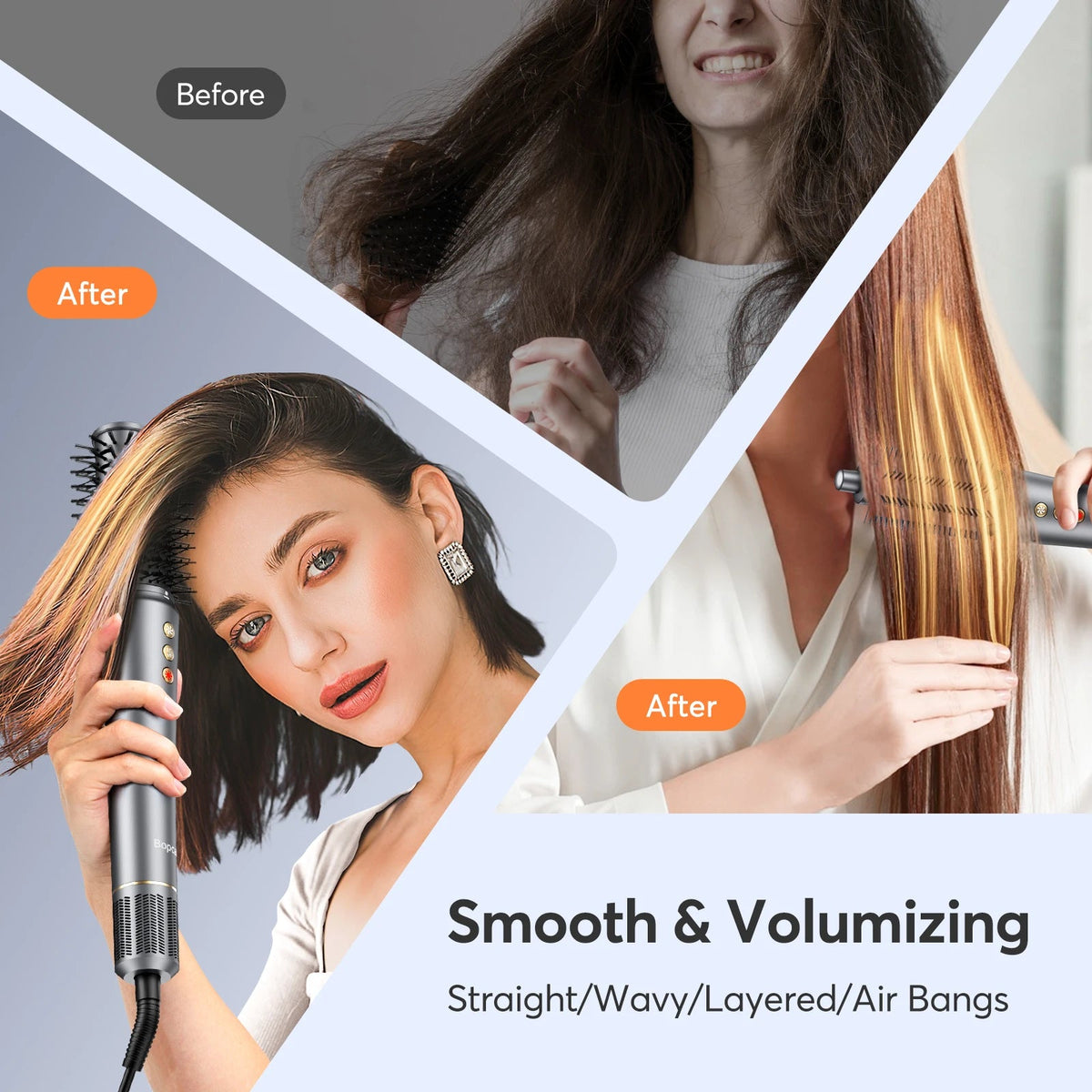 5-in-1 Hair Dryer Airstyler Ion Multistyler Hot Air Brush, 110,000 rpm with 32 mm Automatic Curling Iron, Straightener SS69