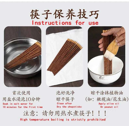 High Quality Premium Natural Red SandalWood Chopsticks Gift Box Packaging Household Cutlery Tableware Set Chinese Chopsticks