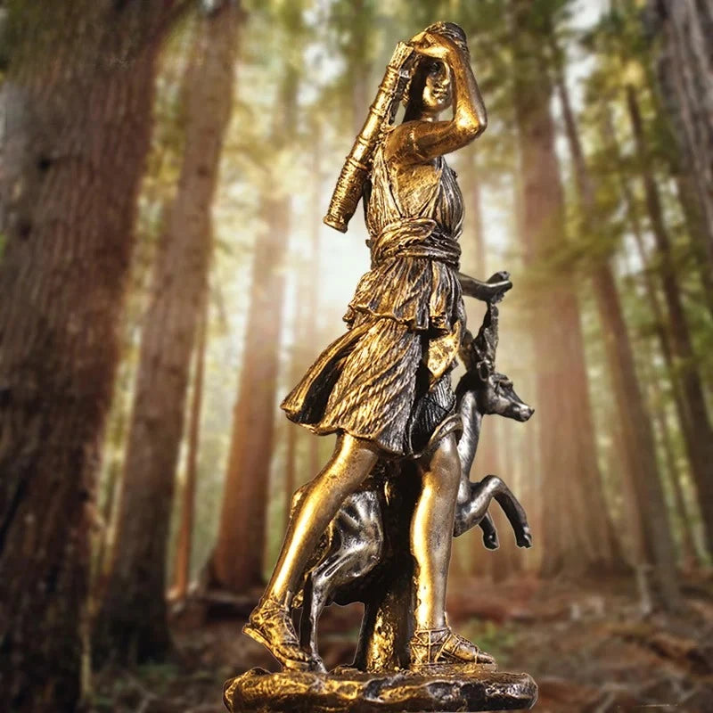 Moon Goddess Resin Statue 27cm Celestial Sculpture for Altar Decor