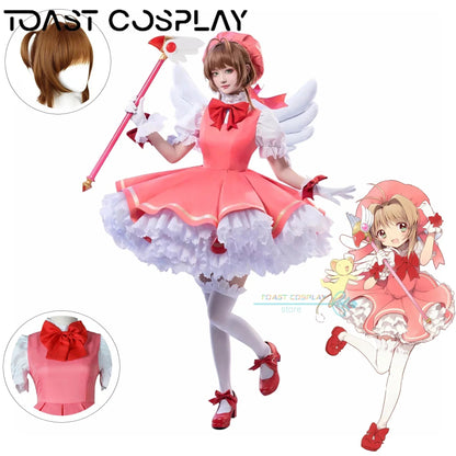 Sakura Cosplay Anime Sakura Cardcaptors Cosplay Costume Sakura Card Captor Role Play Uniform Halloween Party Costume for Women SS69