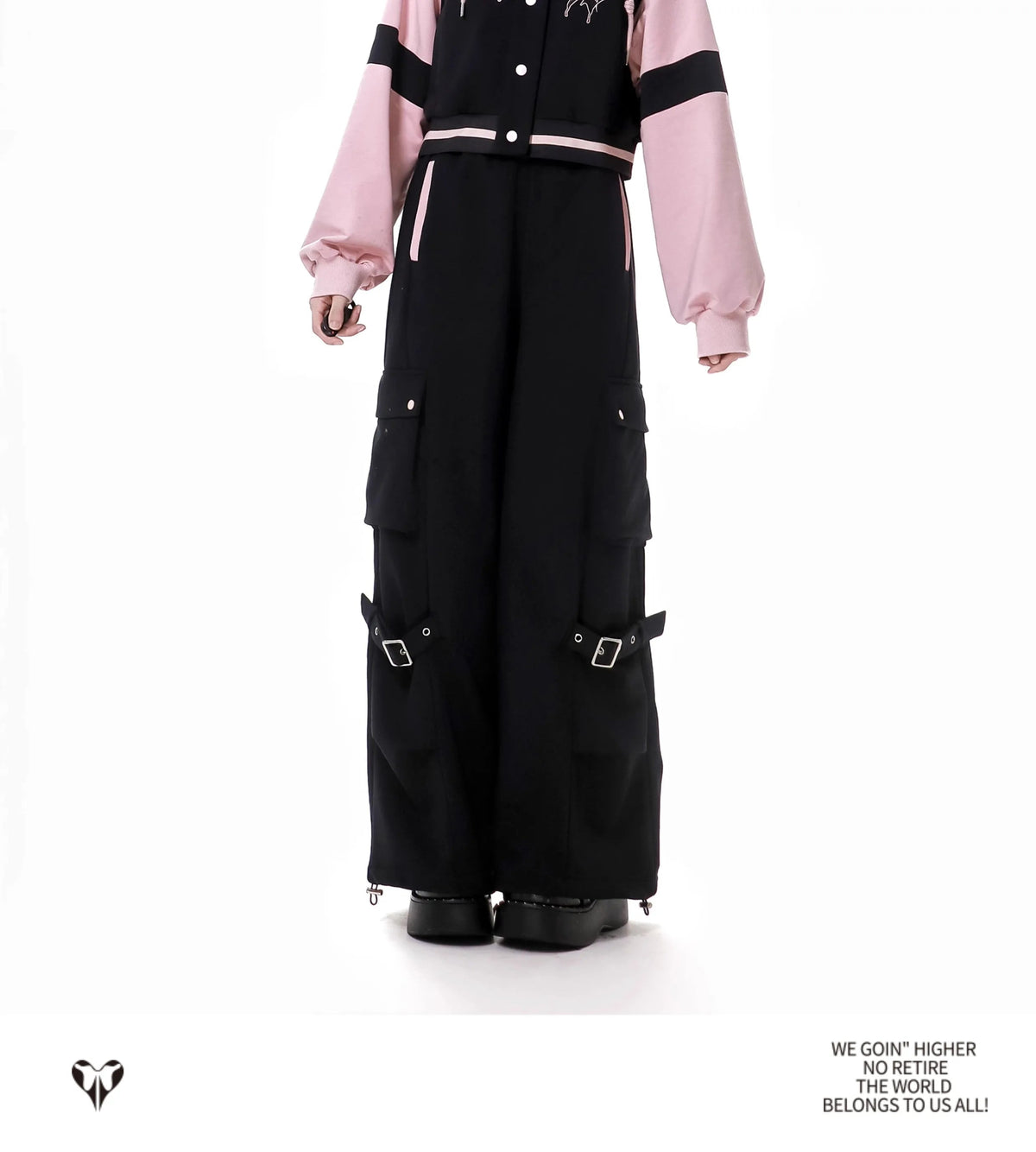 Pink and Black Splicing Color Hooded Baseball Jacket Casual Pant Sets 2025 Spring and Autumn Sweet Cool Girl Students Outfits SS69