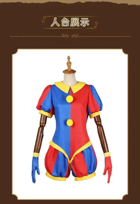 SS69 The Amazing Digital Circus Pomni Cosplay Costume Polyester Uniform Set