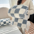 Pink White Plaid Coral Fleece Blanket for Sofa & Travel