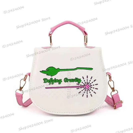Classic Wicked Change for Good Women Crossbody Bag Fashionable Cartoon Witch's Wand Zipper Shoulder Bag Girl Funny Handbag Gift