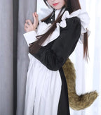 Set Con Maschera Di Volpe in Finta Pelliccia E Coda Di Lupo E Collana in Pelle, Accessorio per Costume Cosplay - SS69