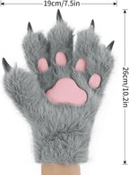 Set Di Guanti per Cosplay Con Orecchie Soffici, per Halloween, Natale, Carnevale, Feste - SS69