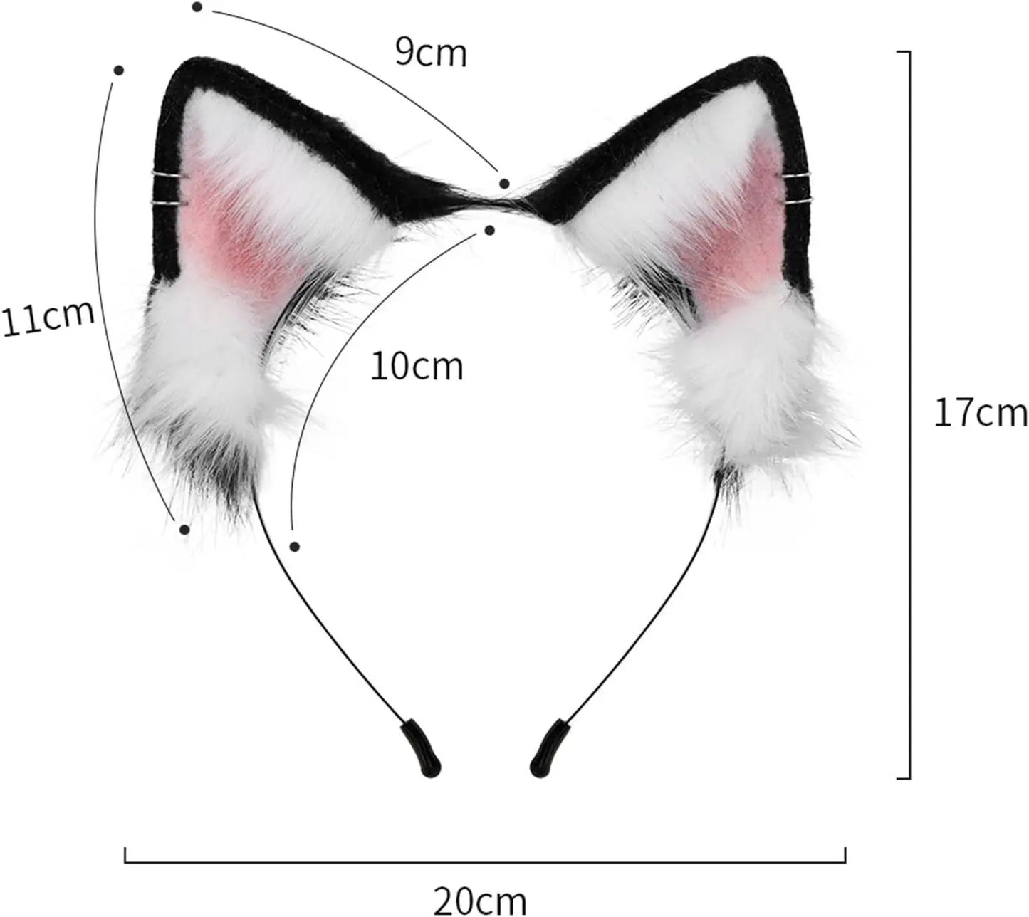 Set Di Guanti per Cosplay Con Orecchie Soffici, per Halloween, Natale, Carnevale, Feste - SS69