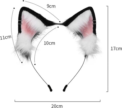 Set Di Guanti per Cosplay Con Orecchie Soffici, per Halloween, Natale, Carnevale, Feste - SS69