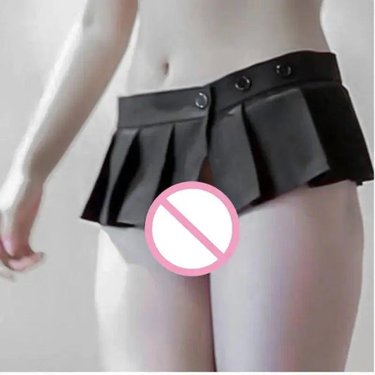 Sexy Adjustable Mini Skirt Black A-Line Pleated Skirt Low Rise Waist Ruffled Skirt Micro Mini Skirt Women's Club Wear Outfits - SS69