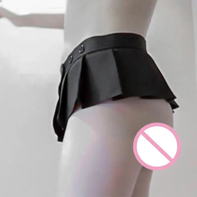 Sexy Adjustable Mini Skirt Black A-Line Pleated Skirt Low Rise Waist Ruffled Skirt Micro Mini Skirt Women's Club Wear Outfits - SS69