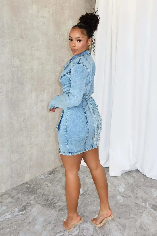 Sexy Denim Jean 2 Piece Skirt Sets Winter Outfits Y2K Streetwear Crop Tops Denim Fashion Jackets Coats Two Piece Skirt Set - SS69