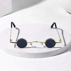 Vintage Rock Punk Man Sunglasses Classic Small Round Sunglasses Women Wide Bridge Metal Frame Black Lens Driving Eyewear SS69