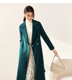 SENTUBILA Women's 100% Wool Long Wrap Coat with Belted Waist
