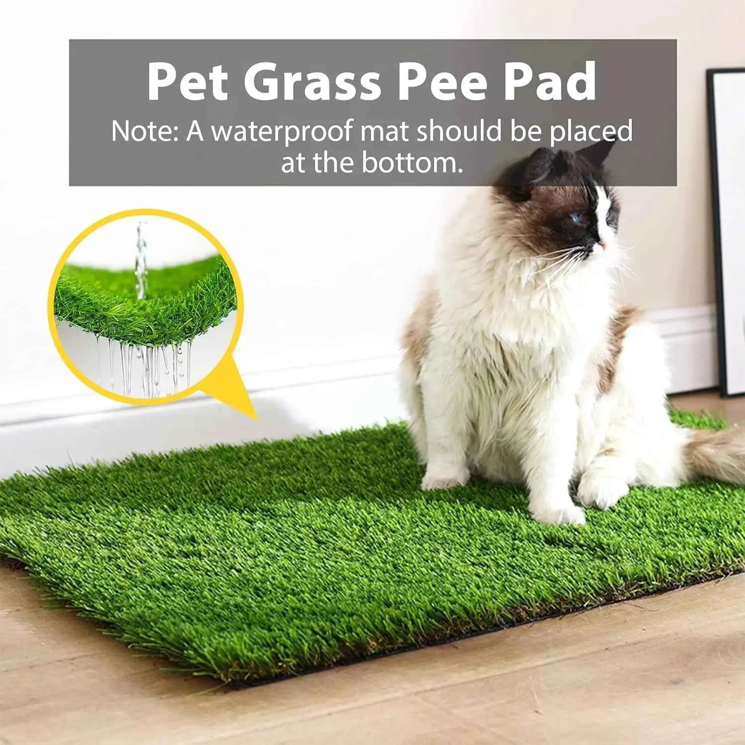 Aritificial Realistic Grass Pad, Simulation Pet Lawn Mats, Thick Synthetic Fake Mat For Outdoor Garden Patio Landscape Dog Pet S