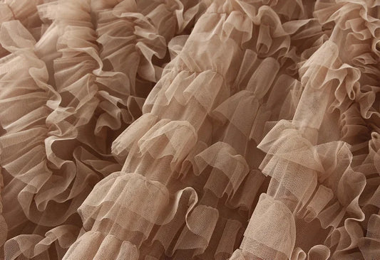 Fashionable Tiered Tulle Maxi Skirt for Women 2024 New Elegant High Street A Line High Waist Mesh Long Skirt Female Pink