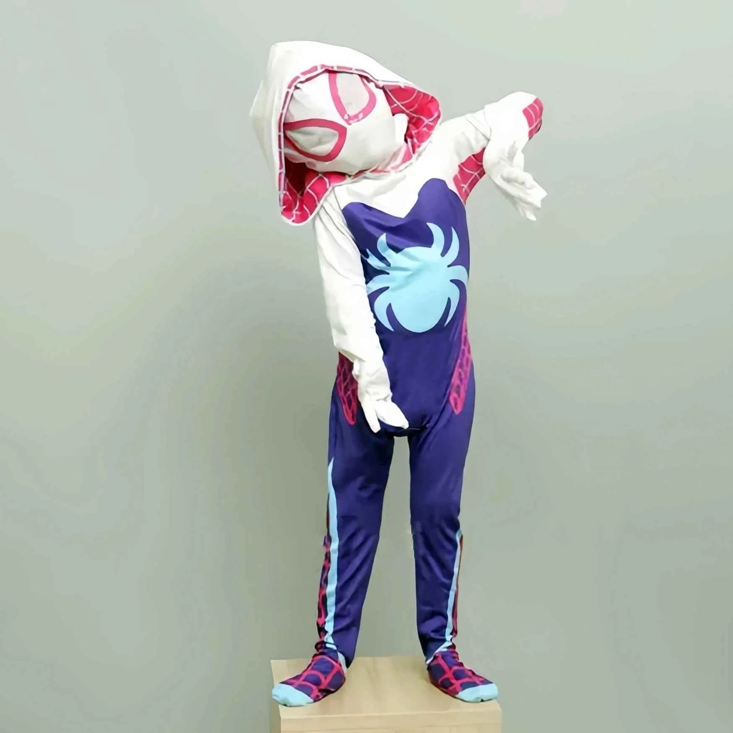 Girls Gwen Superhero Bodysuit Spider Cosplay Mask Suit Jumpsuit Kids Party Fancy Dress Up GwenStacy Carnival Costume For Child
