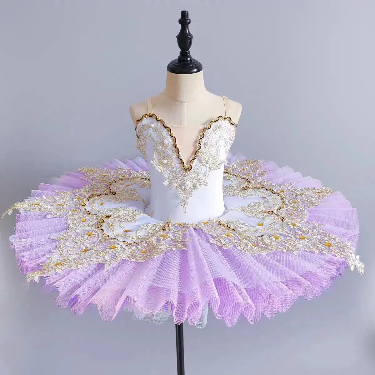 SS69 Girls Ballet Tutu Dress with Hard Mesh Skirt for Dance Performance