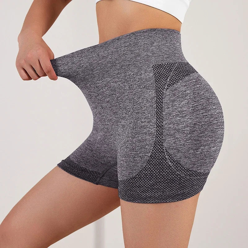 Women Yoga Shorts High Waist Butt Lifting Workout Fitness Tights Tummy Control Gym Running Stretched Pants Casual Sportswear SS69