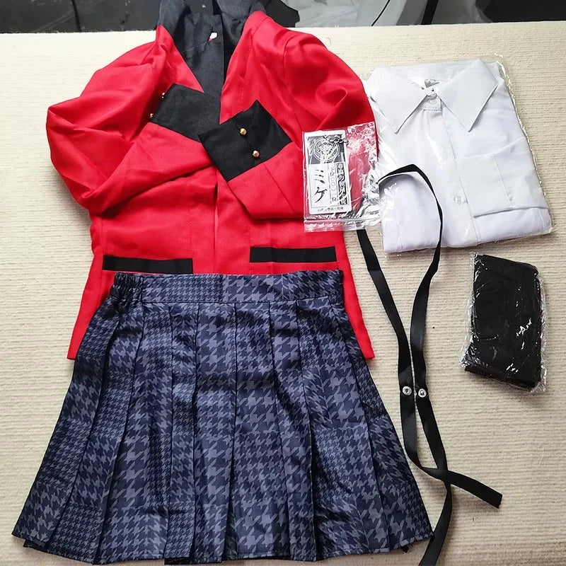 Yumeko Jabami Cosplay Costume School Uniforms Jabami Yumeko Outfits Full Set with Stockings Girl JK School Uniform For Comic Con SS69