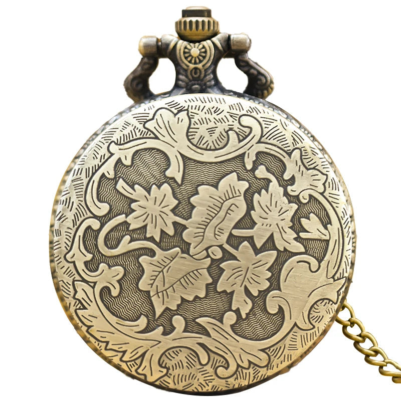 Vintage Bronze Clamshell Creative Handsome Cat Design Necklace Quartz Pocket Watch Gift Universal Male And Female Students SS69