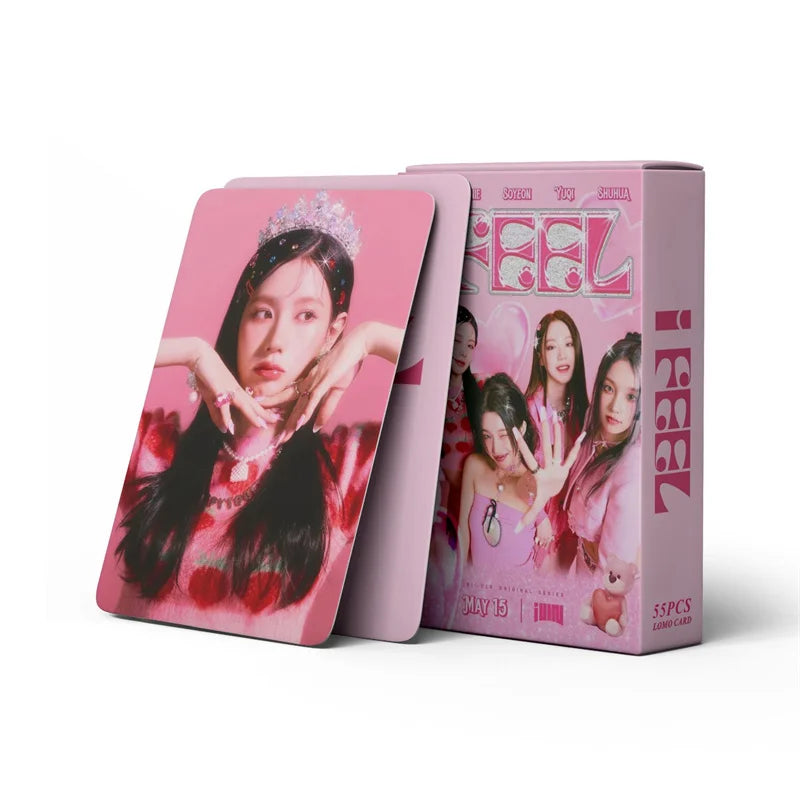 KPOP 55cards/set (G) I-DLE Album Card I FEEL Album GIDLE Ye Shuhua MINNIE Printed Photo Card LOMO Card Gift For Girls Collection SS69