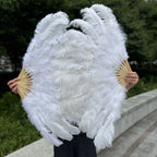 Large Ostrich Feather Fan 130cm - Carnival & Stage Performance