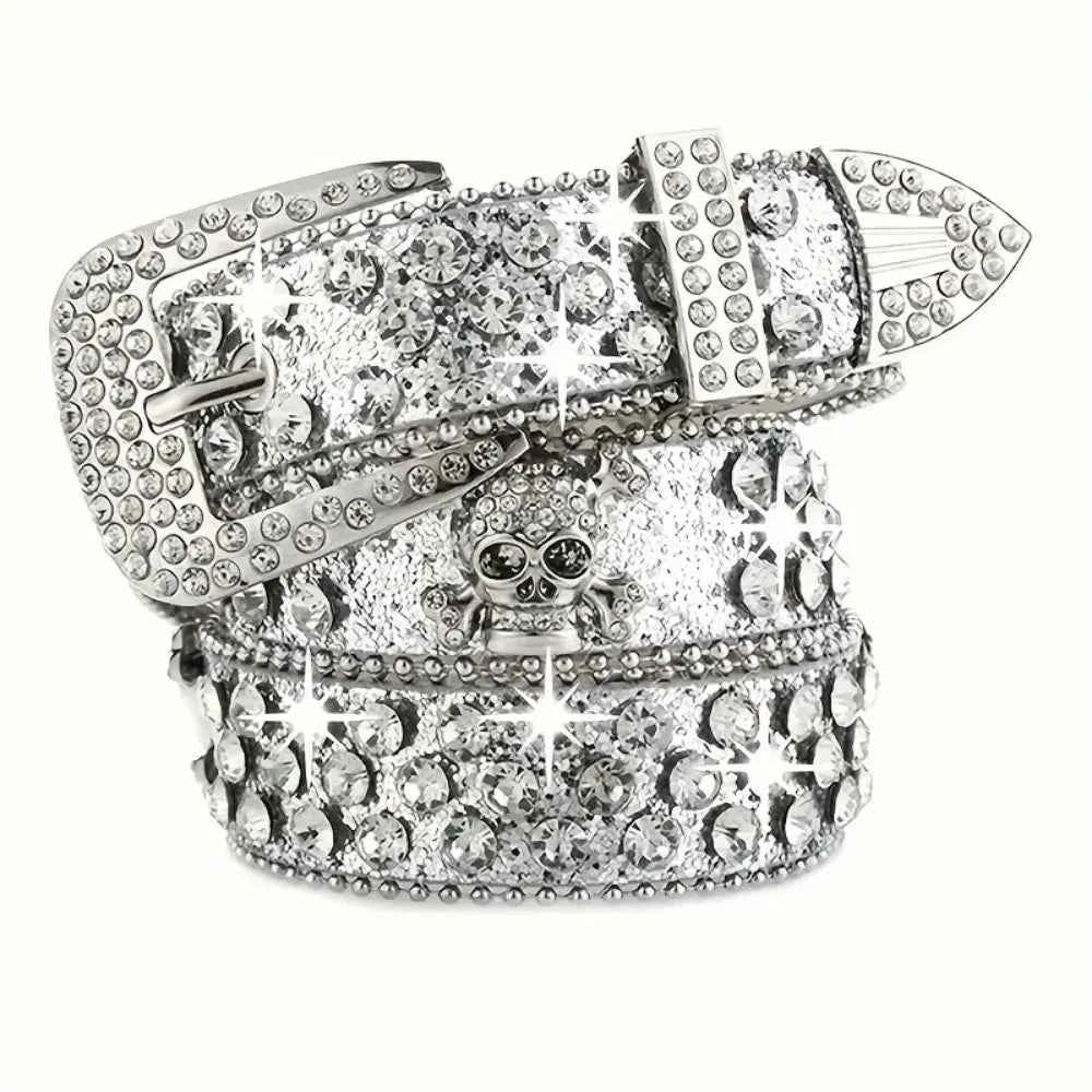 SS69 Rhinestone Western Cowgirl Belt - PU Leather Y2K Style Accessory