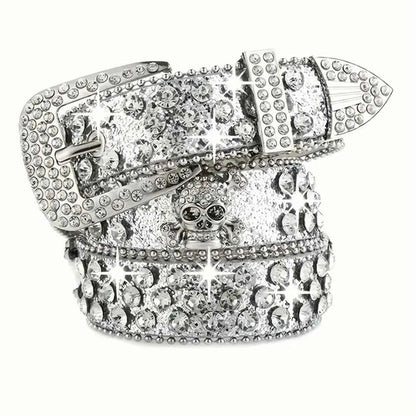 SS69 Rhinestone Western Cowgirl Belt - PU Leather Y2K Style Accessory