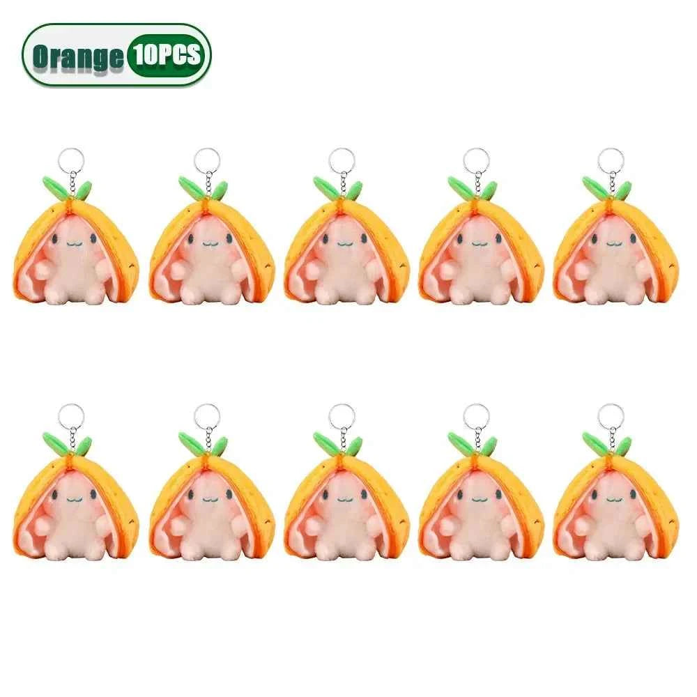 Funny Strawberry Carrot Rabbit Plush Toys Stuffed Into Fruit Transform Soft Animals Bunny Doll For Boys Girls Birthday Gift