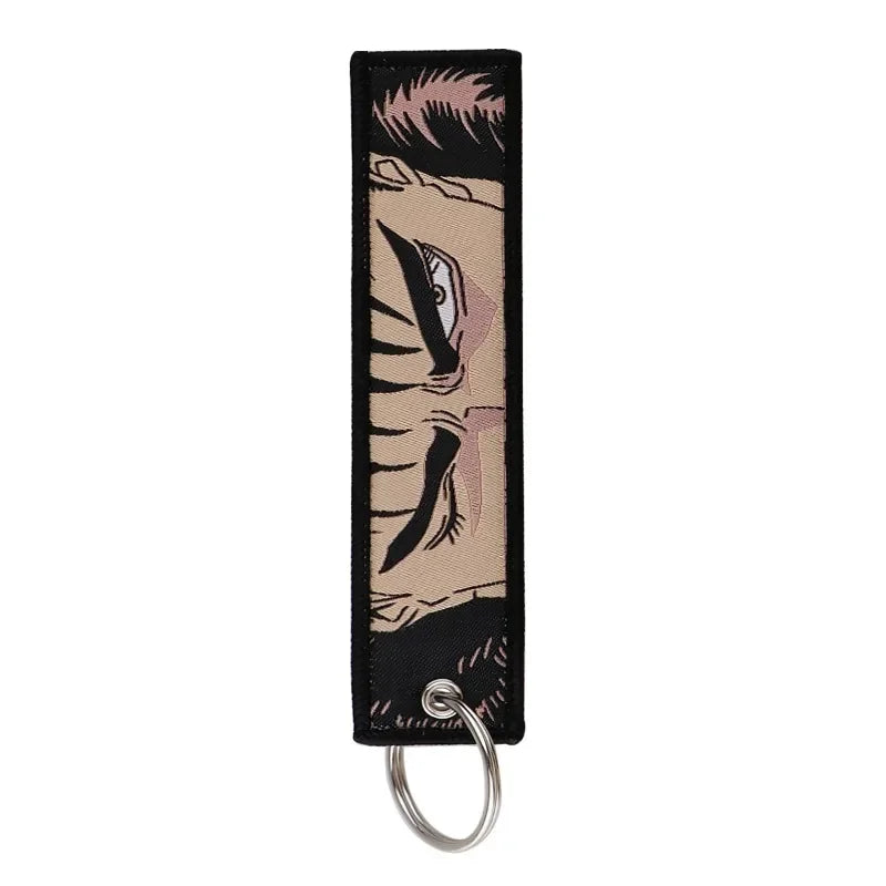 Sword Wind Legend Anime JOJO Wonderful Adventure Weaving Mark Keychain Sword Wind Legend Decorative Chain Fabric Key Pendant