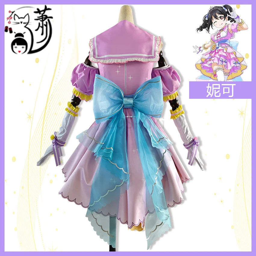 COS-KiKi Anime Lovelive Aqours Tojo Nozomi/Nishikino Maki All Members Fireworks Awakening Lolita Singing Suit Cosplay Costume SS69