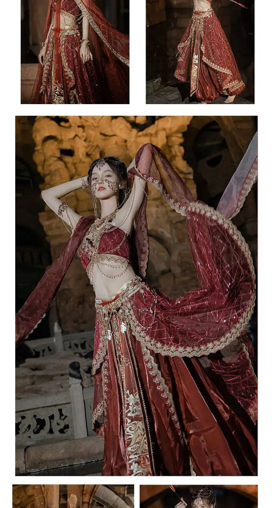 2025 chinese characteristic dunhuang feitian hanfu exotic princess folk dance suit travel photography hanfu clothes+accessories SS69