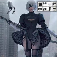 8PCS Nier Automata Cosplay Costume Yorha 2B sexy Outfit Games Suit Women Role Play Costumes Girls Halloween Party Fancy Dress SS69