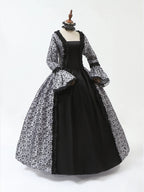 Cosplay Marie Antoinette Dress Medieval Flare Sleeve Victorian Party Formal Gown Renaissance Gothic Floral Robe